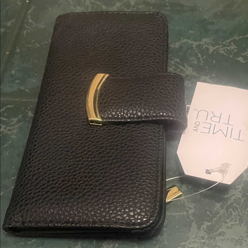 Black Wallet with Gold Accent